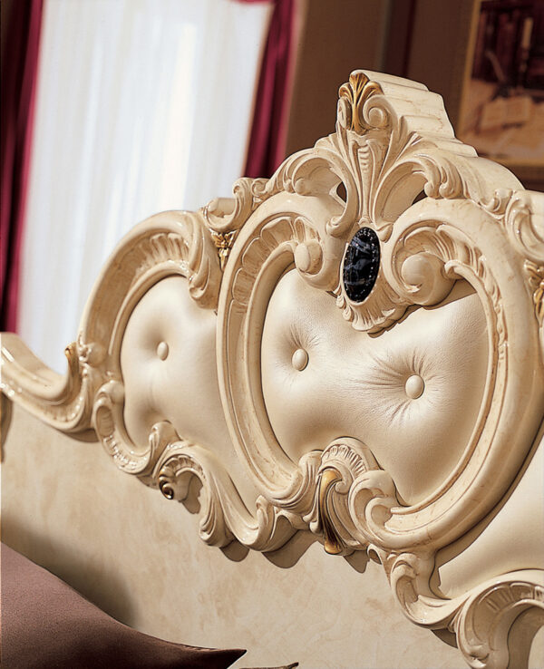 High Gloss Lacquer Barocco Ivory Bedroom Set p243 By ESF Furniture 23