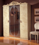High Gloss Lacquer Barocco Ivory Bedroom Set p243 By ESF Furniture 41