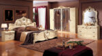 High Gloss Lacquer Barocco Ivory Bedroom Set p243 By ESF Furniture 42