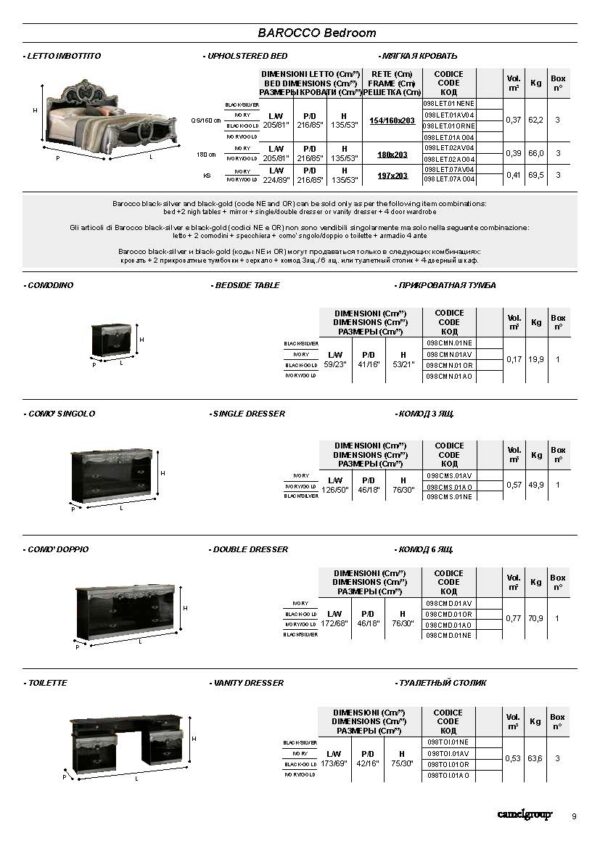 High Gloss Lacquer Barocco Ivory Bedroom Set p243 By ESF Furniture - Image 12