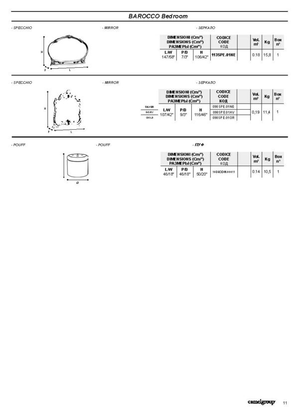 High Gloss Lacquer Barocco Ivory Bedroom Set p243 By ESF Furniture - Image 14