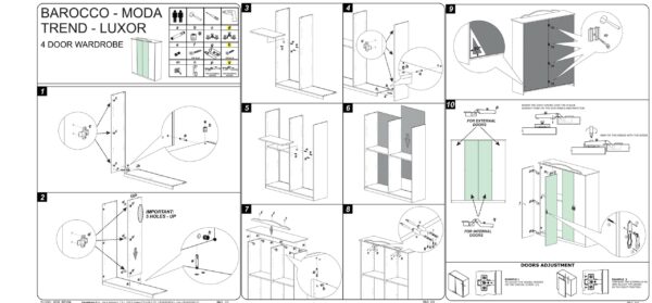High Gloss Lacquer Barocco Ivory w/Gold Bedroom Set p4940 By ESF Furniture - Image 7