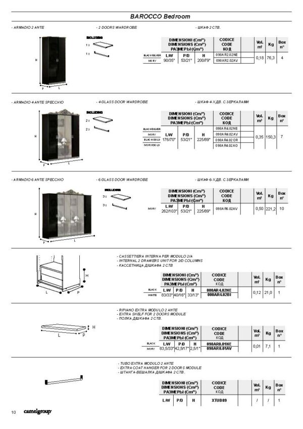 High Gloss Lacquer Barocco Ivory w/Gold Bedroom Set p4940 By ESF Furniture - Image 11