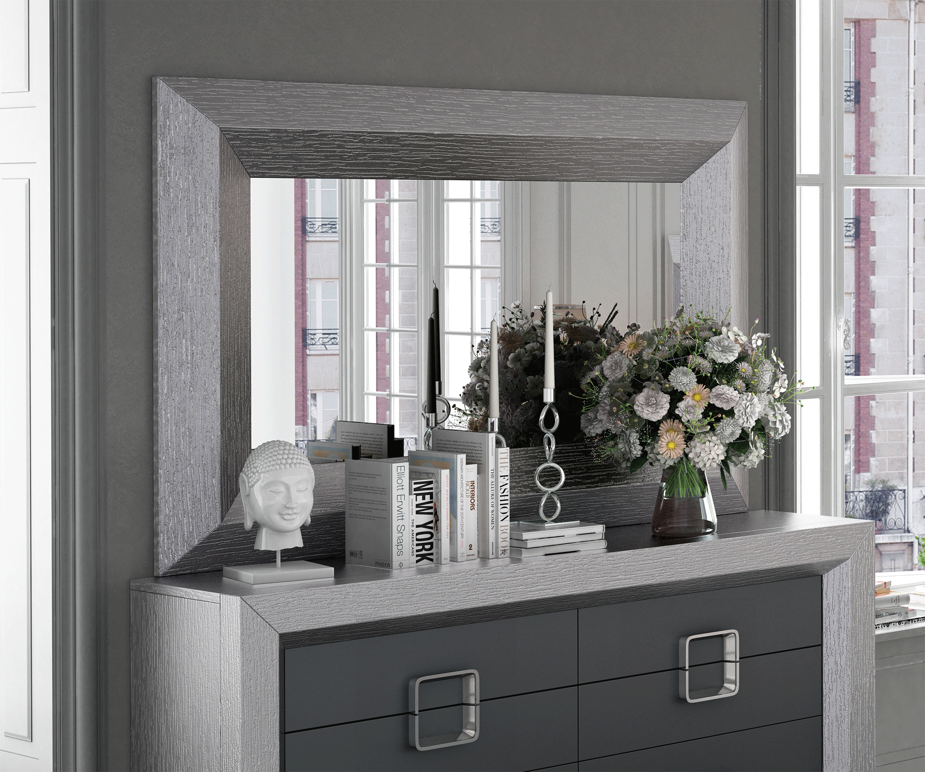 Enzo mirror for Double dresser i37889 By ESF Furniture