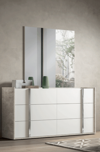 High Gloss Lacquer Treviso dresser / mirror p10905 By ESF Furniture