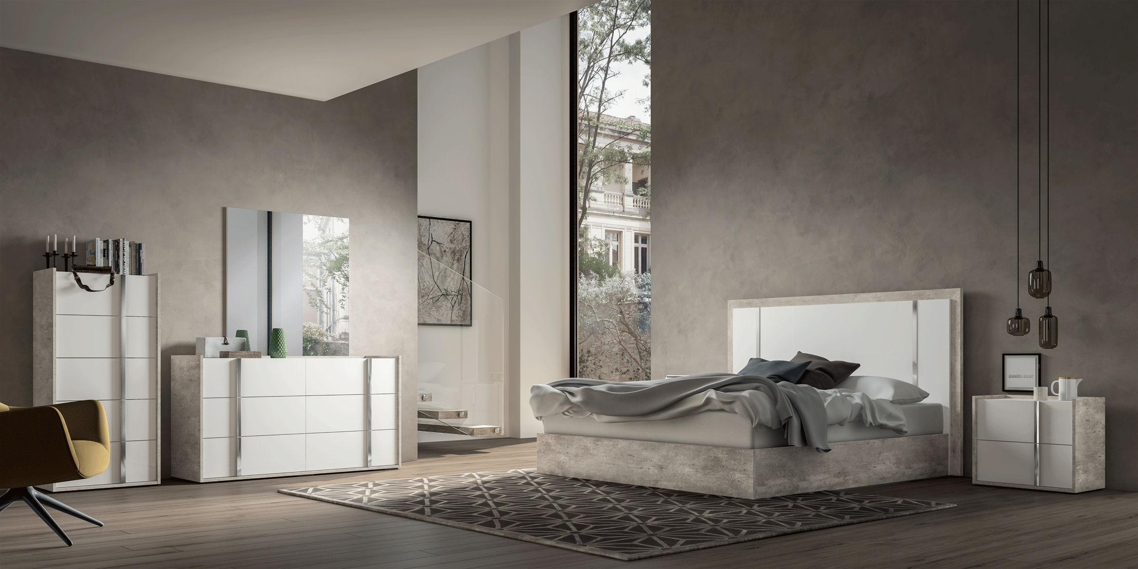 Mat, Shiny Treviso Bedroom Set p10169 By ESF Furniture