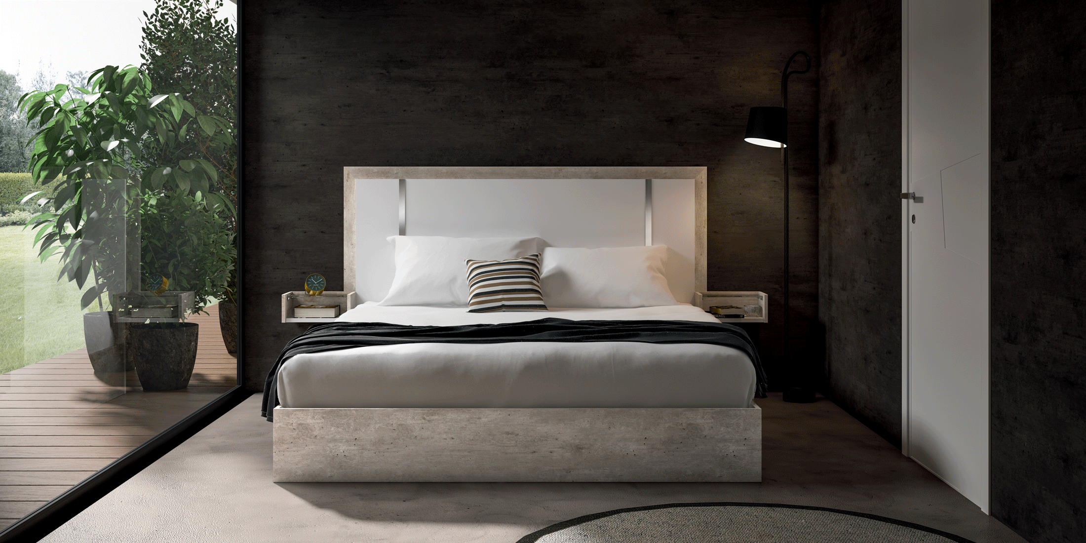 Mat, Shiny Treviso Bed p11678 By ESF Furniture