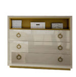 High Gloss Lacquer Velvet Chest/Dresser/Mirror p11024 By ESF Furniture 11