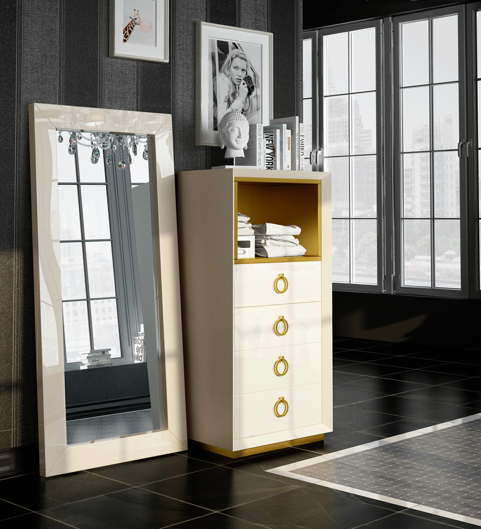 Velvet Mirror For Double Dresser/ Floor Mirror