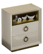 High Gloss Lacquer, Mat Velvet Nightstand i26107 By ESF Furniture ESF Furniture Mobilia Cleopatra 10 High Gloss Lacquer, Mat Velvet Nightstand i26107 By ESF Furniture 10