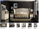 Velvet Cream Bedroom Set p9853 By ESF Furniture ESF Furniture Mobilia Cleopatra 23 Velvet Cream Bedroom Set p9853 By ESF Furniture 23