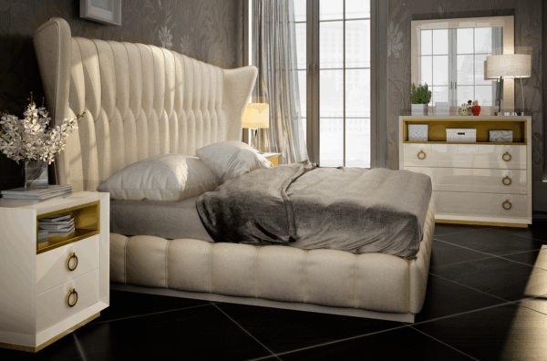 Velvet Cream Bedroom Set p9853 By ESF Furniture - Image 4