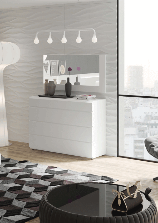 High Gloss Lacquer Sara dresser / mirror p12736 By ESF Furniture 6