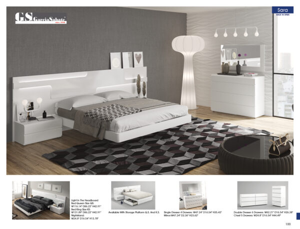 High Gloss Lacquer Sara Bed p11695 By ESF Furniture - Image 4