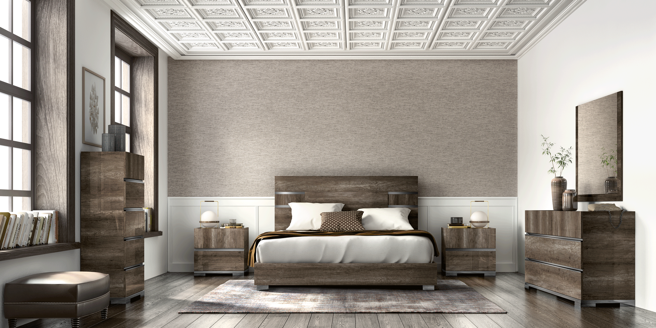 High Gloss Lacquer Kamea Bedroom p11527 By ESF Furniture