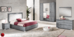 Nicole Bed w/ Upholstered HB in Grey w/ Light p12837 By ESF Furniture 8