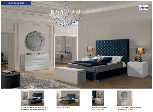 Mat Leonor Blue Bedroom Set w/ storage p11615 By ESF Furniture - Image 7