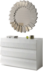 Mat C-152 White Dresser & E-100 Mirror p12518 By ESF Furniture 12