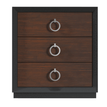 High Gloss Lacquer, Mat Emporio Black Nightstand i37497 By ESF Furniture