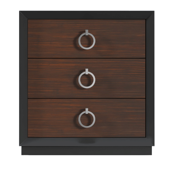 High Gloss Lacquer, Mat Emporio Black Nightstand i37497 By ESF Furniture