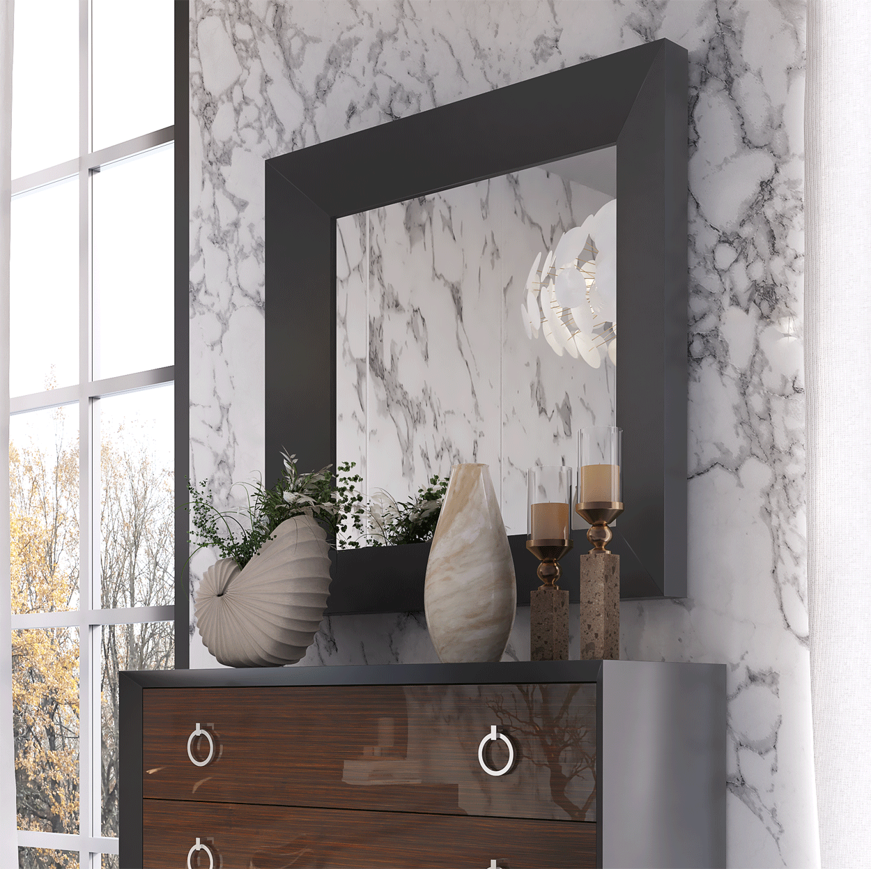 Emporio BLACK mirror i37958 By ESF Furniture