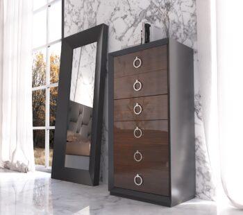 High Gloss Lacquer, Mat Emporio Black Chest i37500 By ESF Furniture