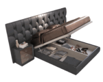 High Gloss Lacquer, Mat Emporio Black Bed p12866 By ESF Furniture 11