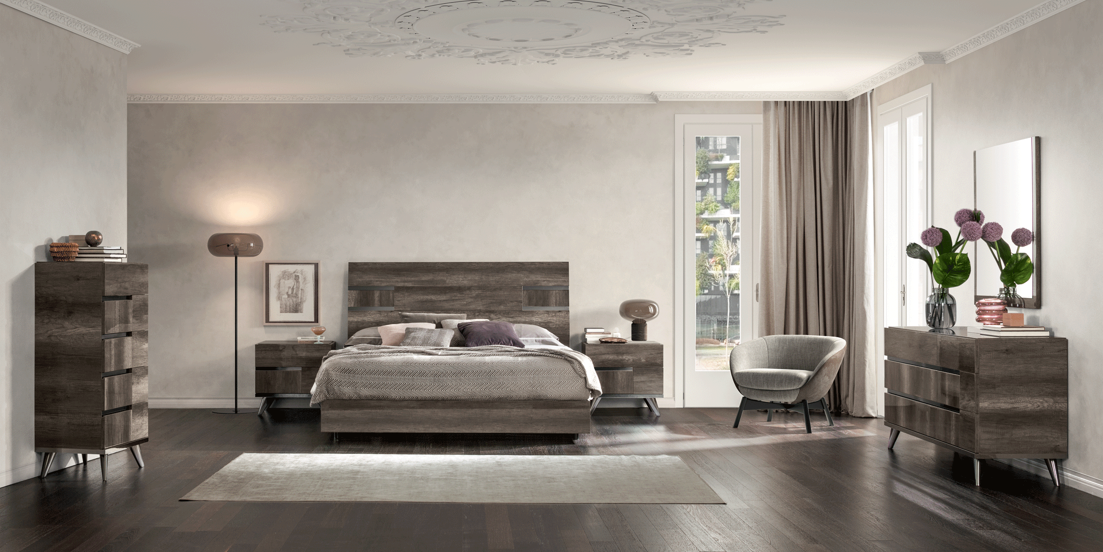 High Gloss Lacquer Medea Bedroom Set p11048 By ESF Furniture