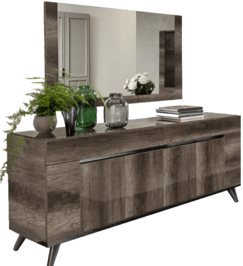 High Gloss Lacquer Medea Buffet w/Mirror p11049 By ESF Furniture