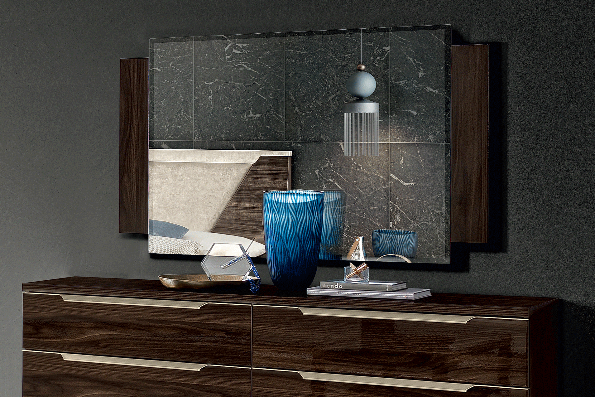 Smart WALNUT mirror i37955 By ESF Furniture