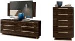 High Gloss Lacquer, Mat Smart Double dresser w/ mirror and chest Walnut p12684 By ESF Furniture ESF Furniture Mobilia Cleopatra 9 High Gloss Lacquer, Mat Smart Double dresser w/ mirror and chest Walnut p12684 By ESF Furniture 9