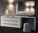 High Gloss Lacquer, Mat Smart Double Dresser White w/ Mirror & chest p12149 By ESF Furniture ESF Furniture Mobilia Cleopatra 13 High Gloss Lacquer, Mat Smart Double Dresser White w/ Mirror & chest p12149 By ESF Furniture 13