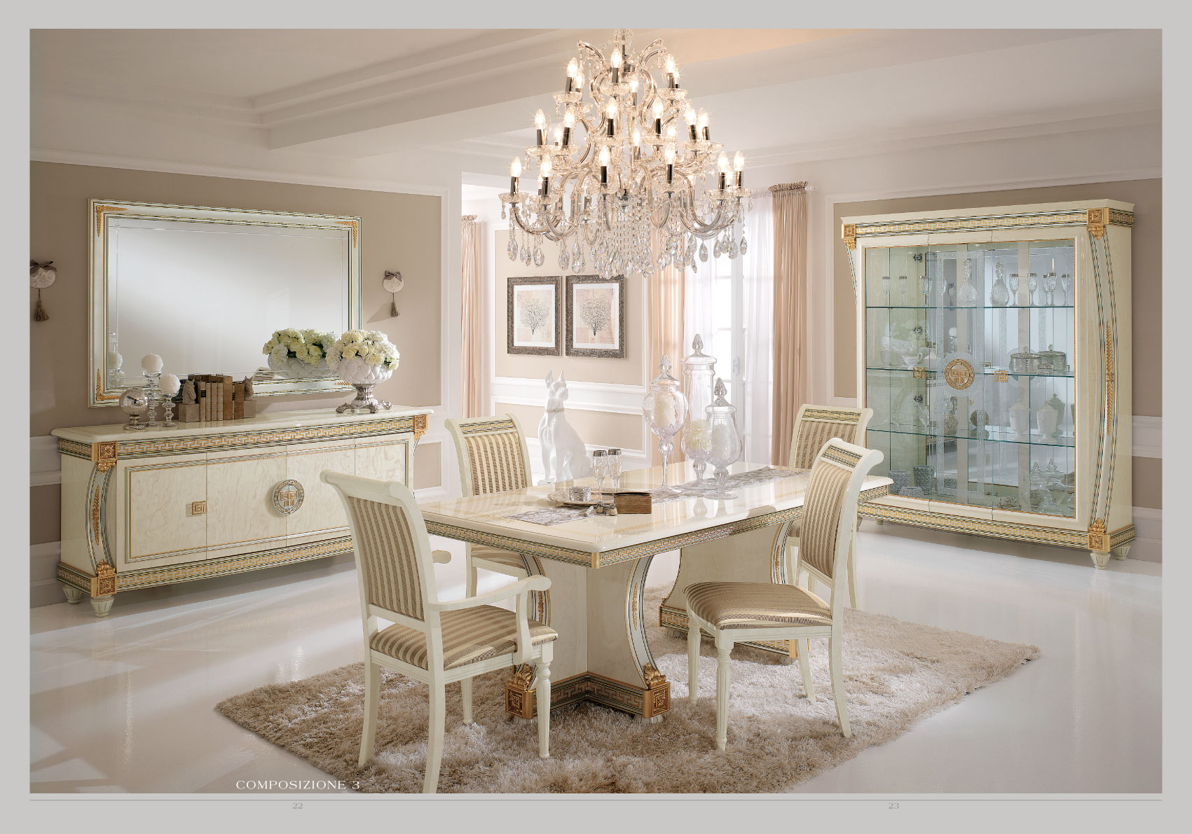 High Gloss Lacquer, Mat Liberty Day Dining room Set p12006 By ESF Furniture