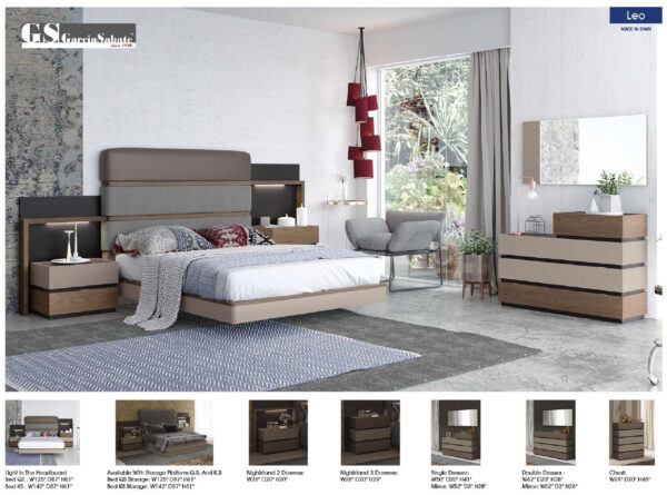 Mat Leo Bedroom Set p9407 By ESF Furniture - Image 2