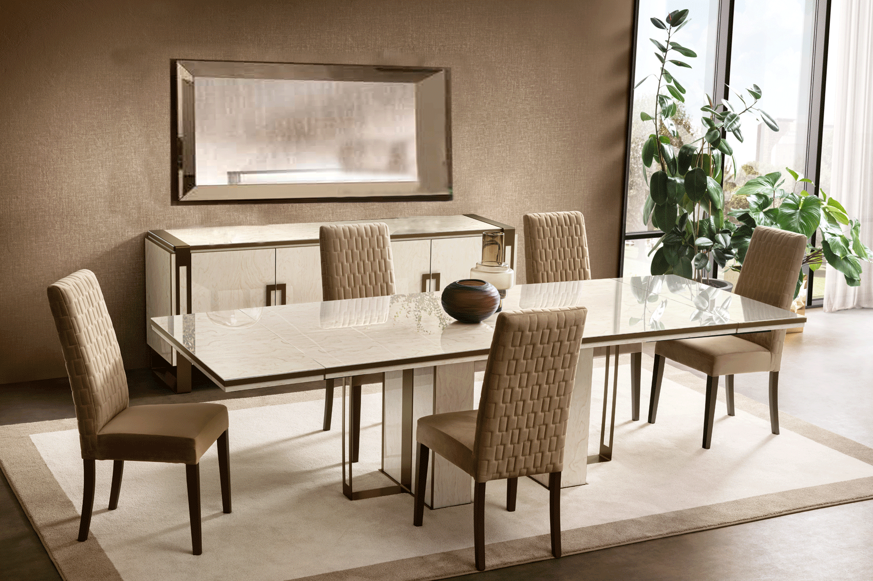 High Gloss Lacquer Poesia Dining Room Set p12851 By ESF Furniture