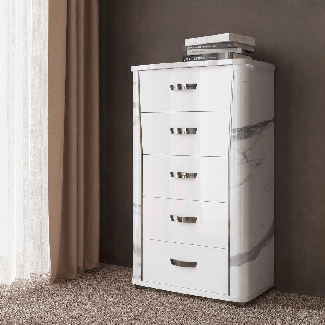 High Gloss Lacquer Anna Status Chest i37790 By ESF Furniture