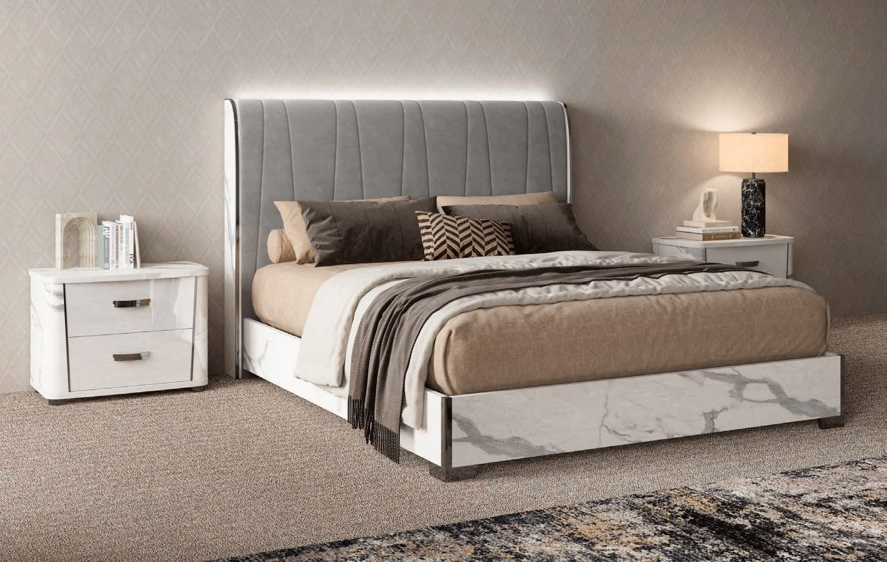 High Gloss Lacquer Anna Status Bed p13024 By ESF Furniture
