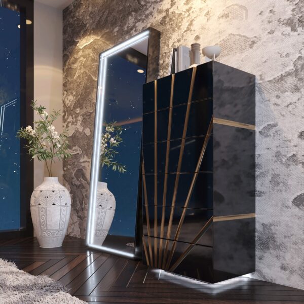 Mat, Shiny Oro Black Bedroom Set p12691 By ESF Furniture - Image 5