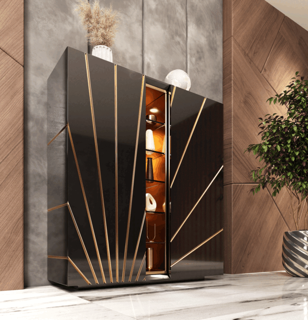 Shiny Oro Black Dining room Set p12689 By ESF Furniture - Image 3