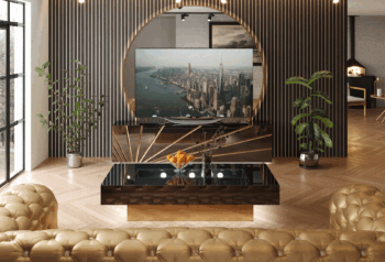 black and white living room