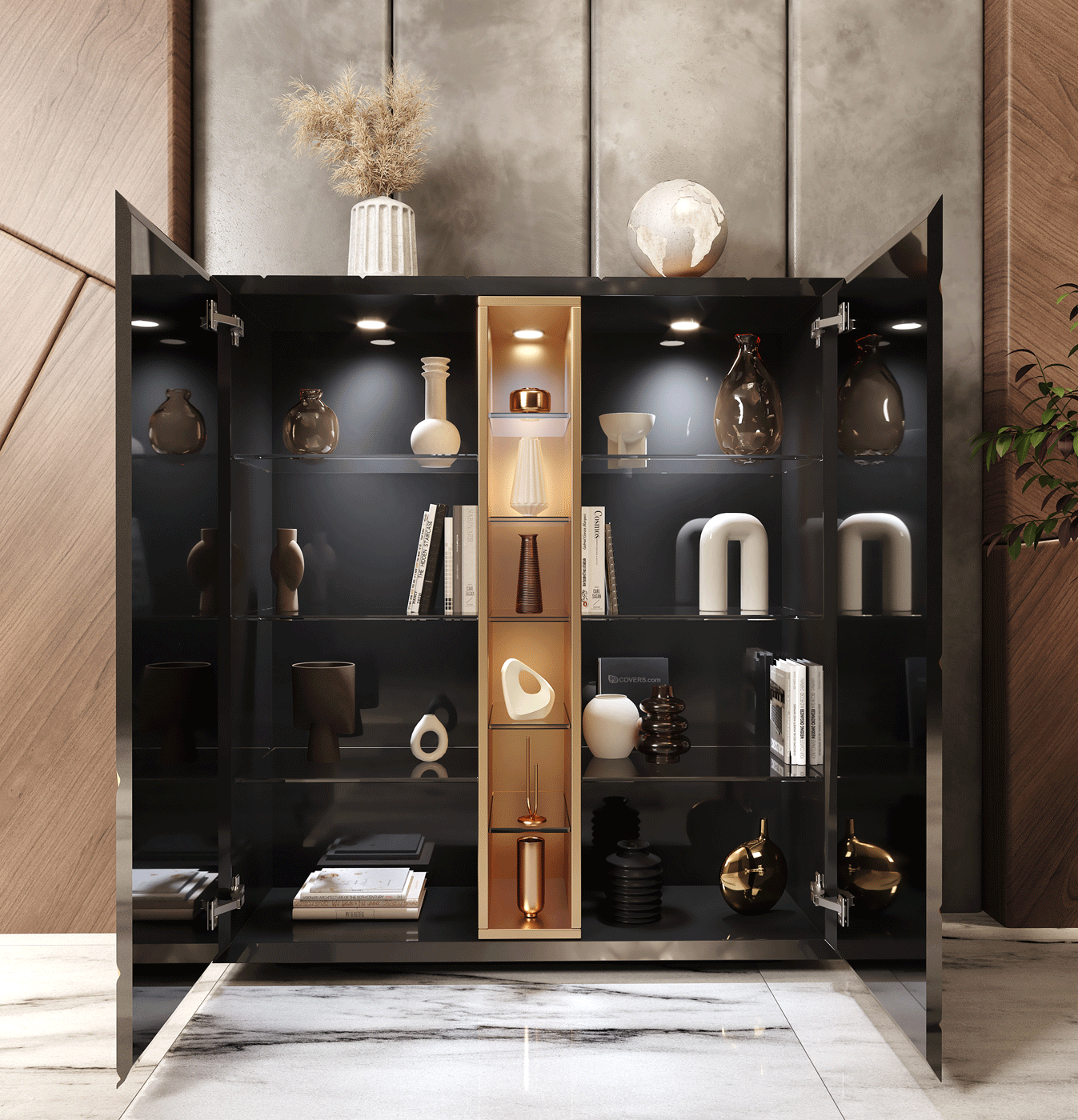 Black And White Living Room Oro Set Additional Items p12708 By ESF Furniture 24