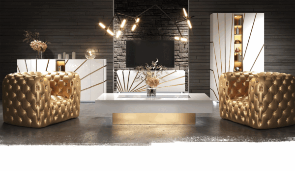 Black And White Living Room Oro Set Additional Items p12708 By ESF Furniture - Image 8