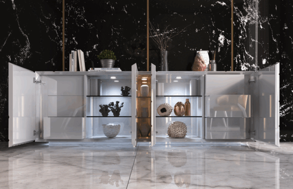 Shiny Oro White Dining room Set p12690 By ESF Furniture - Image 4