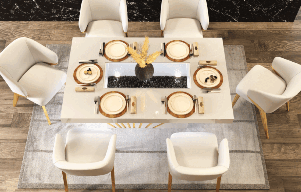 Shiny Oro White Dining room Set p12690 By ESF Furniture - Image 7