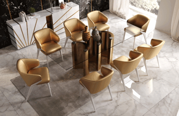 Shiny Oro White Dining room Set p12690 By ESF Furniture - Image 9