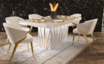 Shiny Oro White Dining room Set p12690 By ESF Furniture Luxury Dining Sets Mobilia Cleopatra 40 Shiny Oro White Dining room Set p12690 By ESF Furniture 40