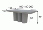 Oro White Dining Table C shape