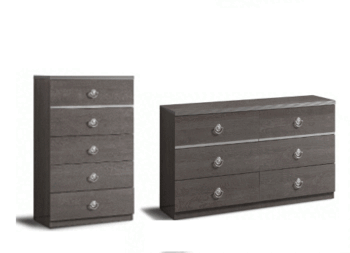 High Gloss Lacquer Chest, mirror & dresser Nabucco p12183 By ESF Furniture