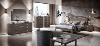 High Gloss Lacquer Nabucco Night Bedroom Set Silver Birch p12159 By ESF Furniture