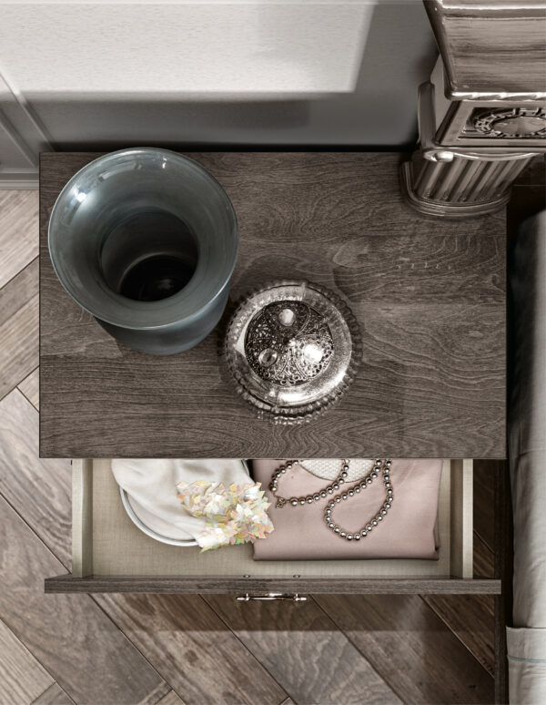 High Gloss Lacquer Nabucco Night Bedroom Set Silver Birch p12159 By ESF Furniture - Image 5